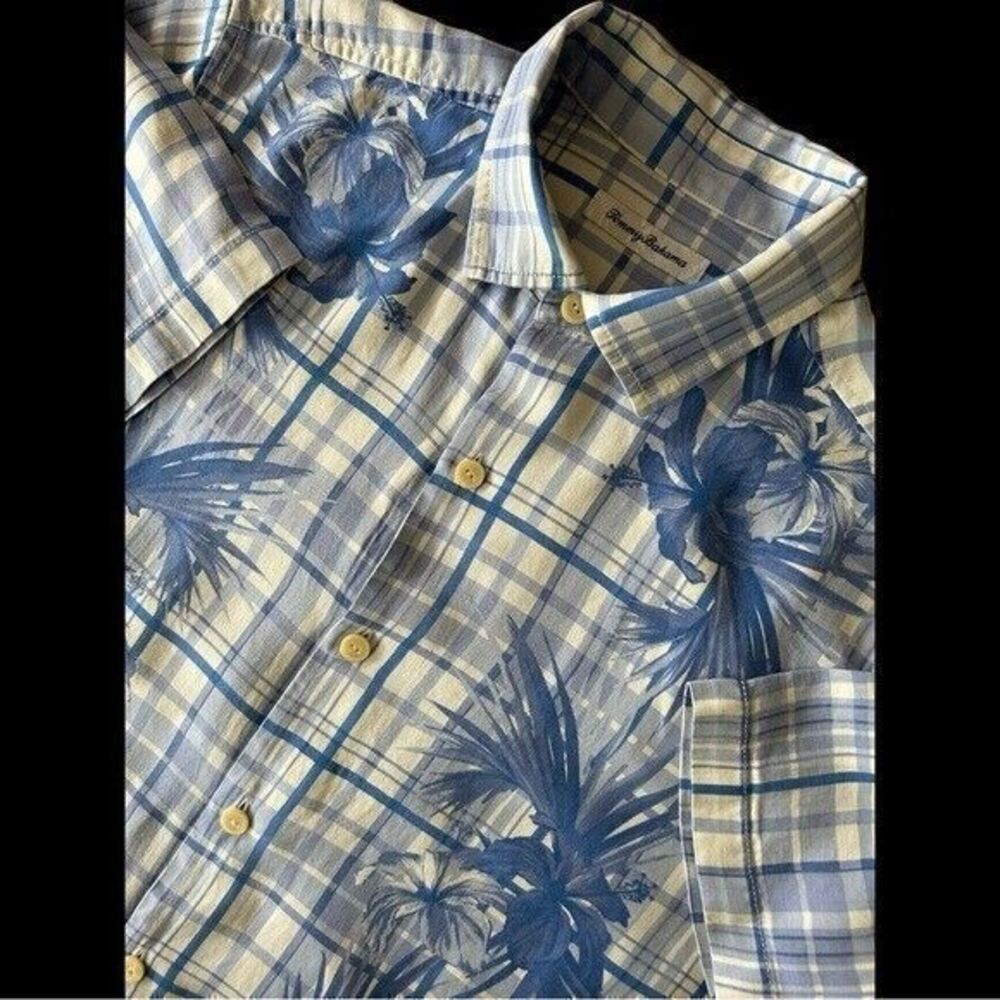 Tommy Bahama Silk/Linen Hawaiian Style Shirt Size Med